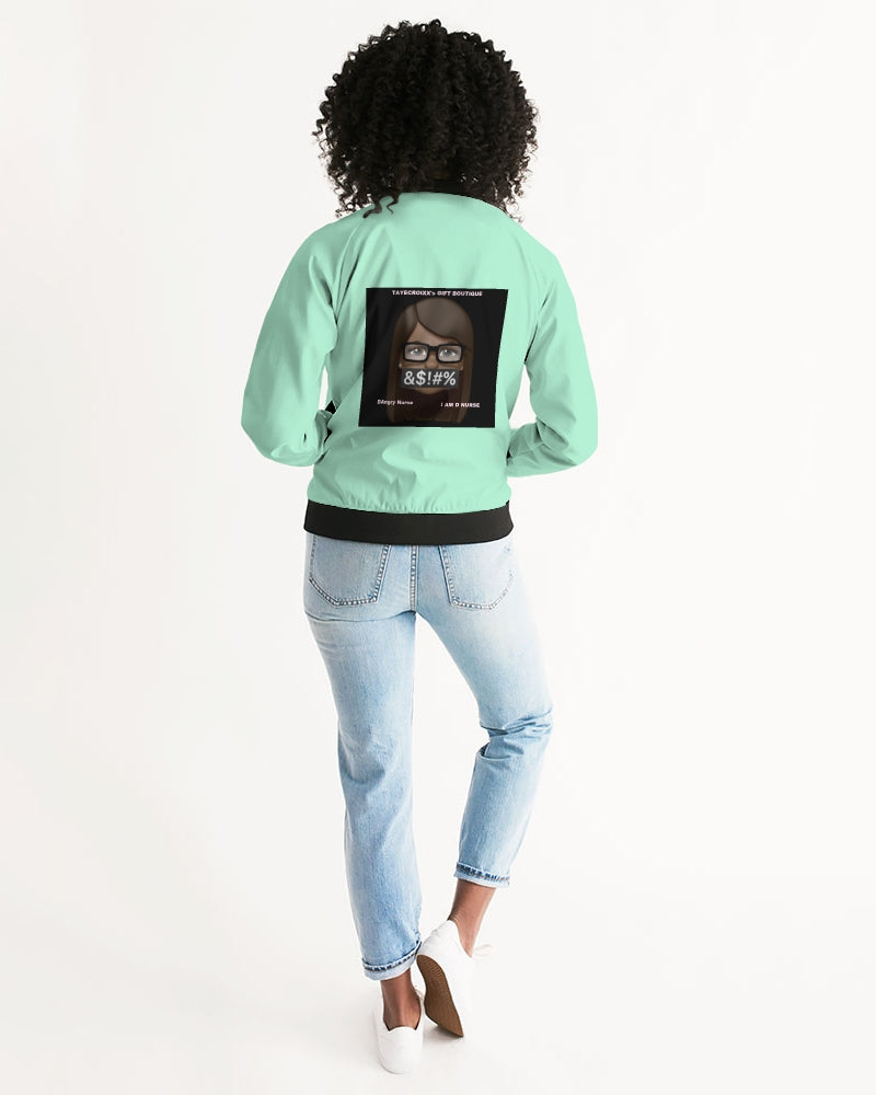 Angry pastel green Women's Bomber Jacket