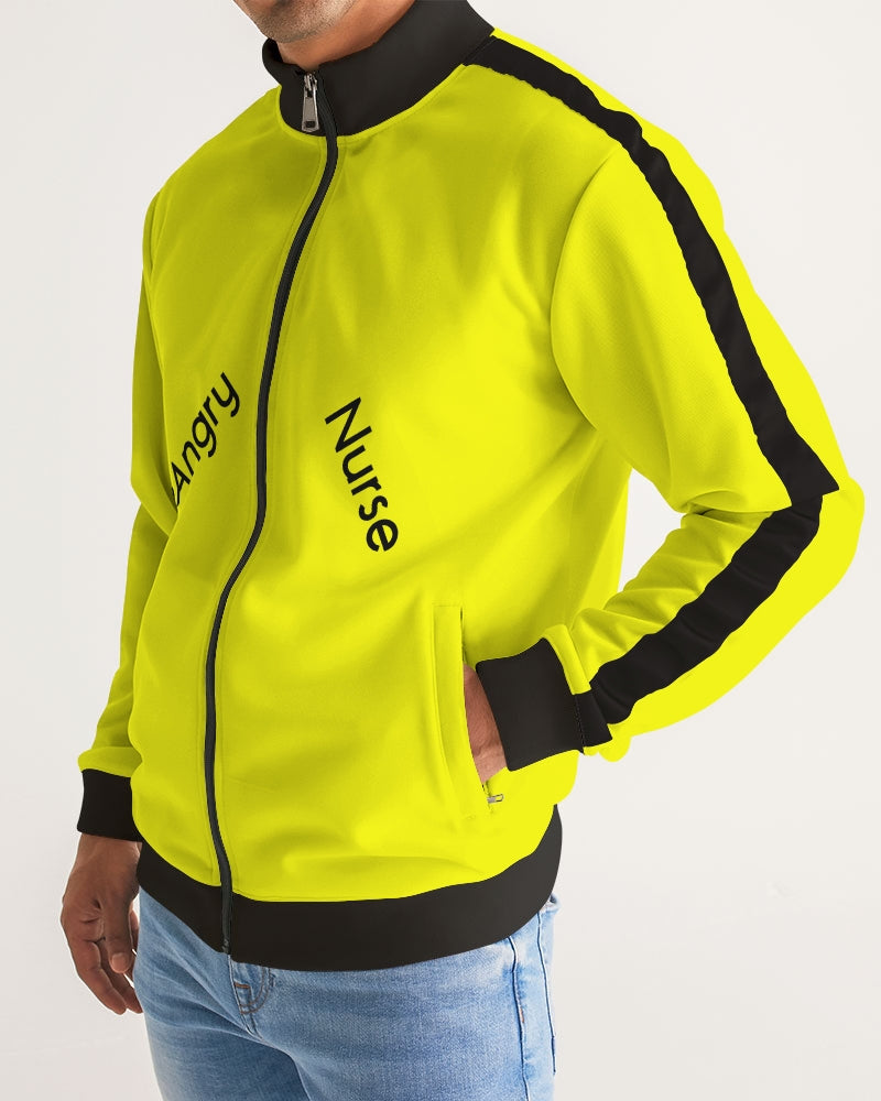 Angry Yellow Men's Stripe-Sleeve Track Jacket