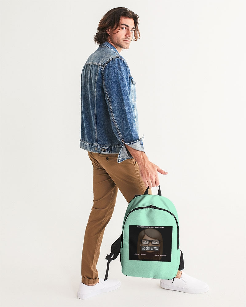Angry pastel green Large Backpack