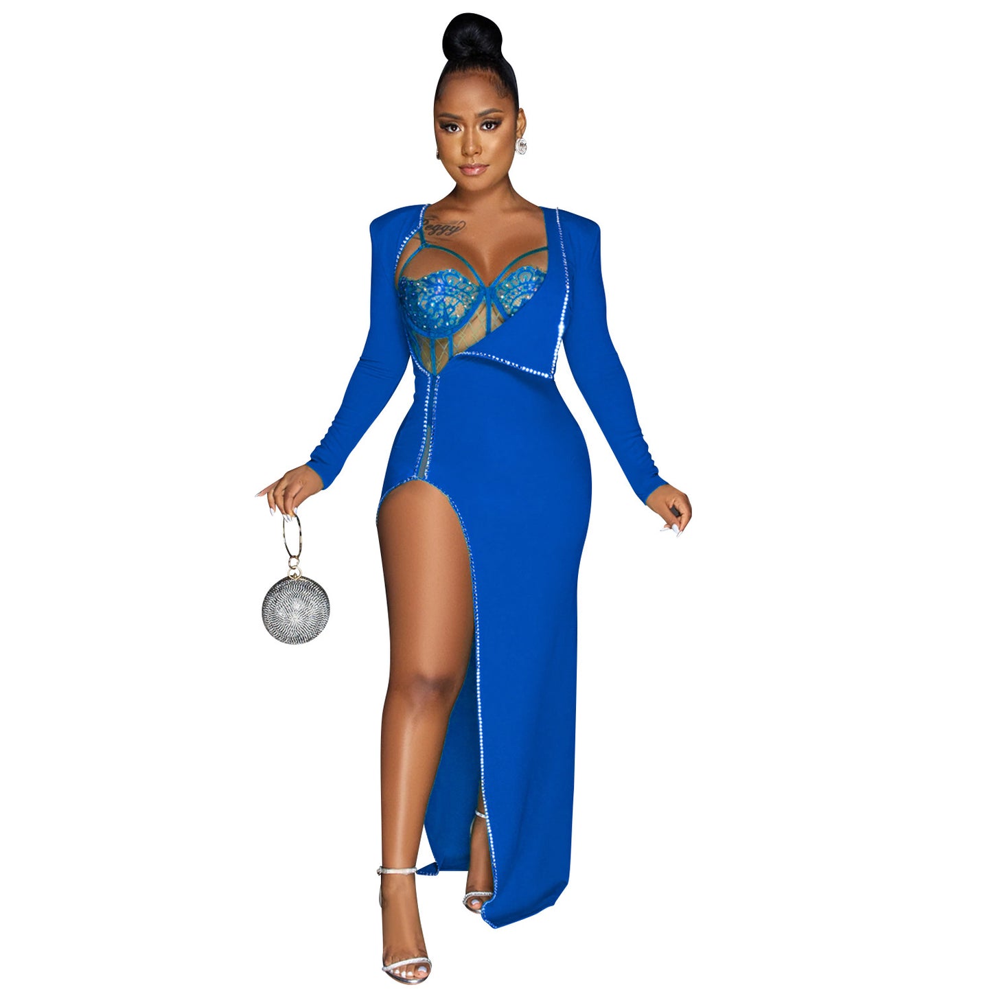 Women's Solid Color Irregular Long Sleeve Jumpsuit