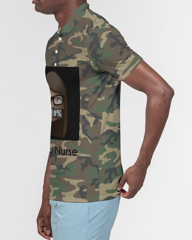 Brown-camo Men's Slim Fit Short Sleeve Polo