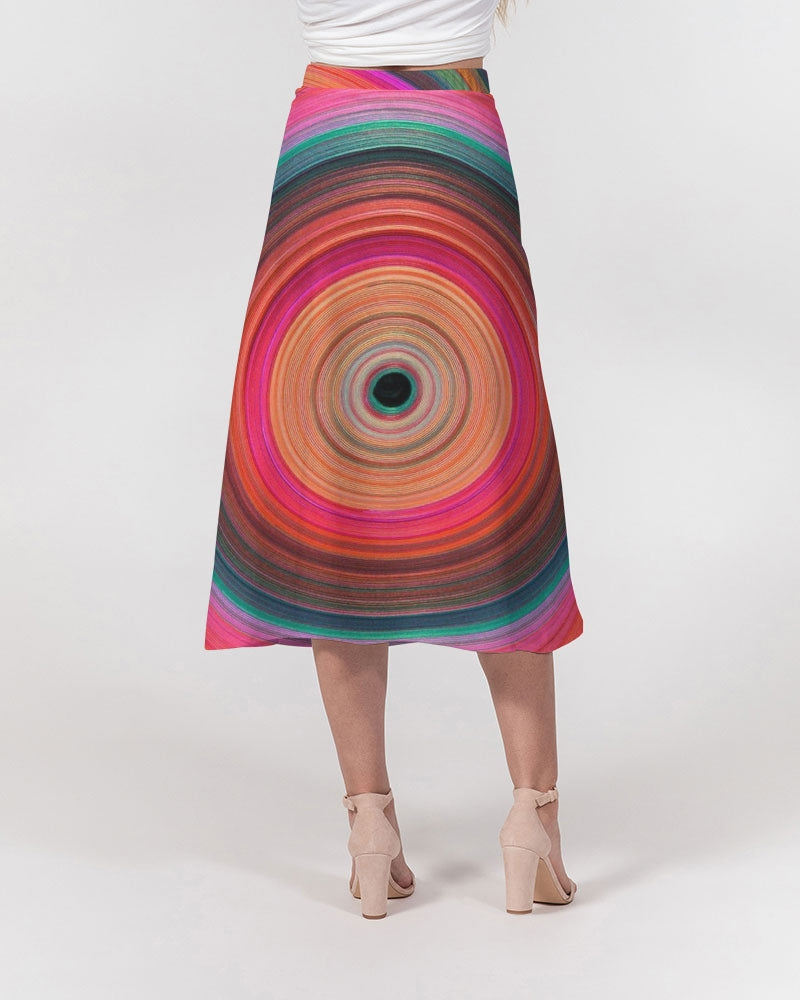 Angry eye Women's A-Line Midi Skirt