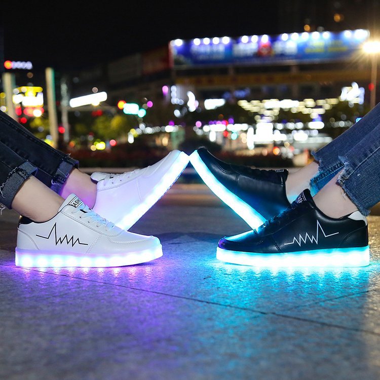 Tide Ghost Walking Shoes Male USB Charging LED Light