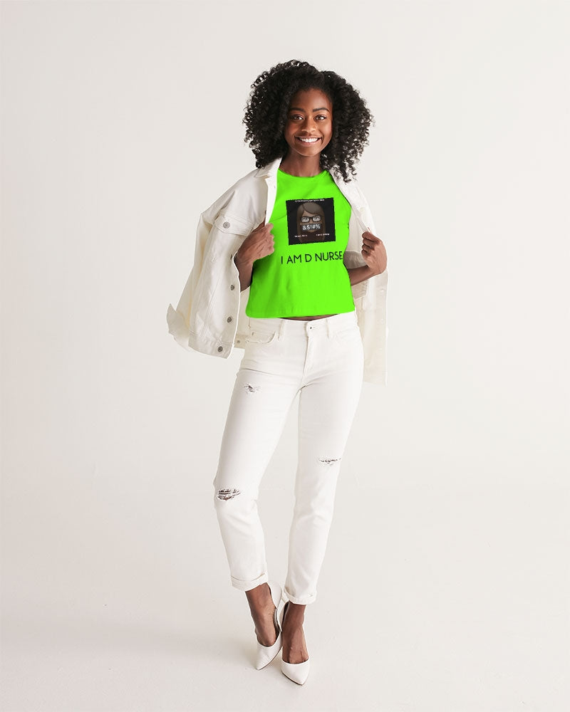 neon green Women's Cropped Tank
