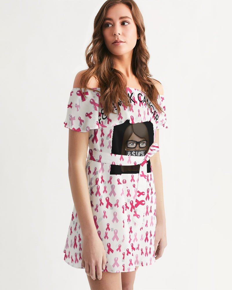 Special Edition F&$!#%K CANCER Women's Off-Shoulder Dress