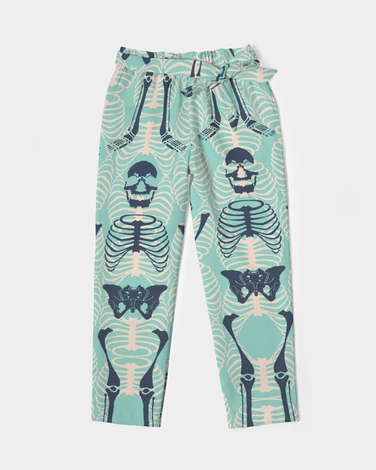 ANGRY SKELeton Women's Belted Tapered Pants