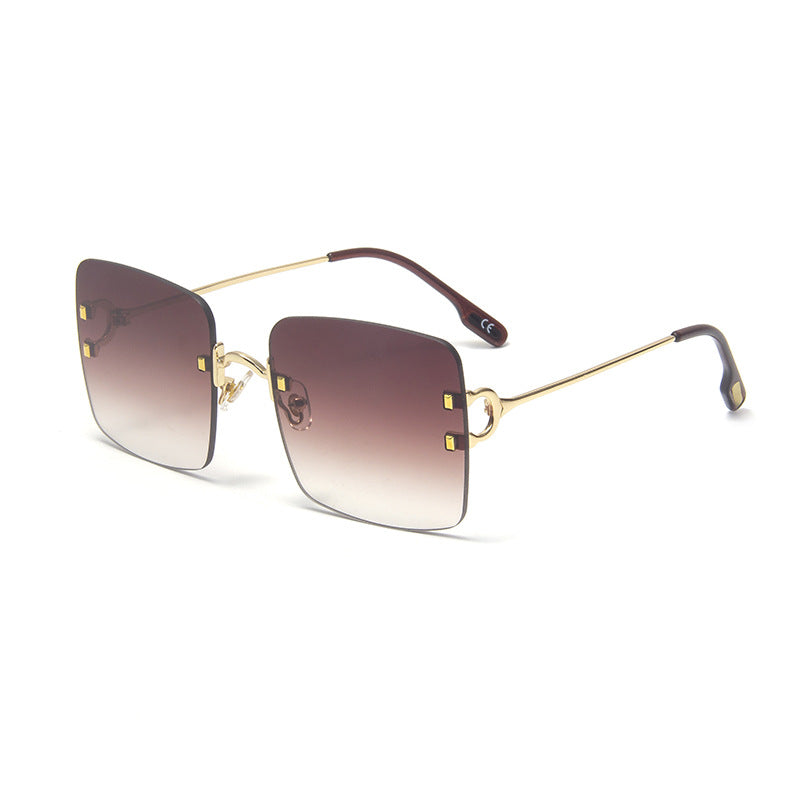 Stylish rimless sunglasses are rimless