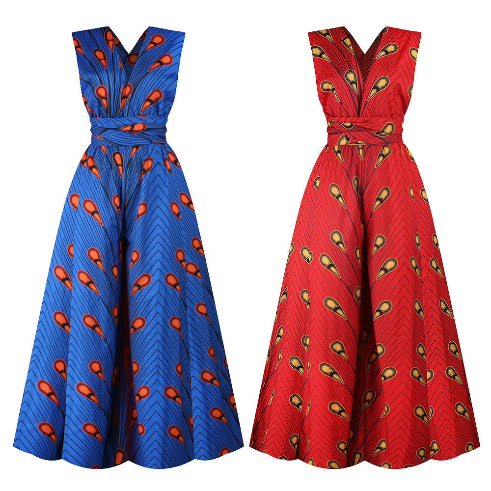 African womens size wide-leg jumpsui