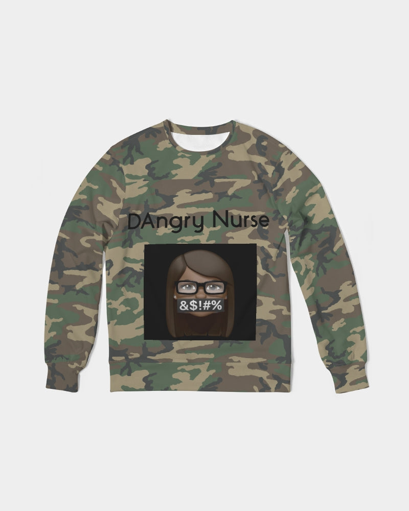 Brown-camo Men's Classic French Terry Crewneck Pullover
