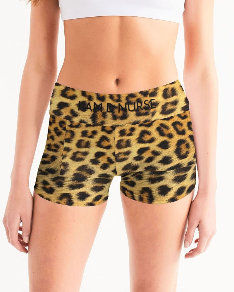 ANGRY LEPORD Women's Mid-Rise Yoga Shorts