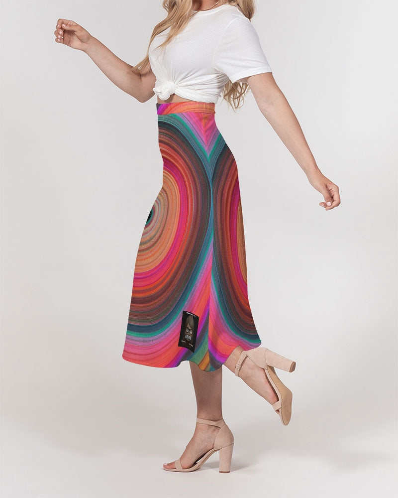 Angry eye Women's A-Line Midi Skirt