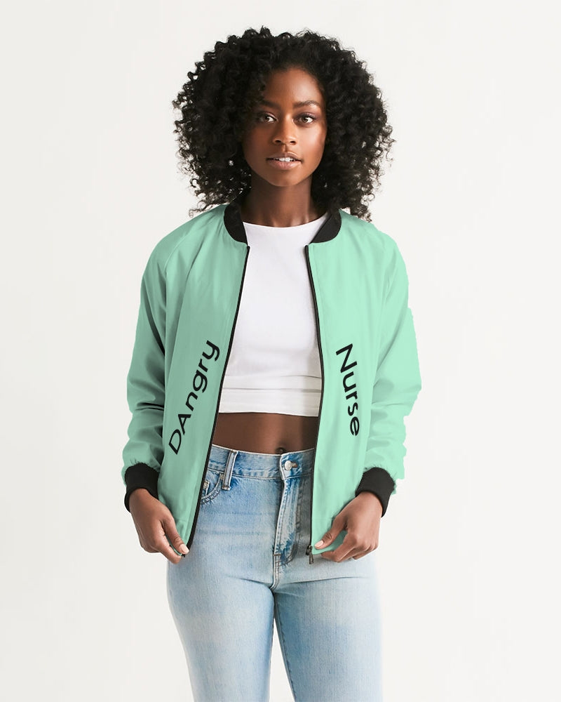 Angry pastel green Women's Bomber Jacket
