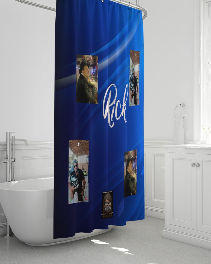 black-and-blue Shower Curtain 72"x72"