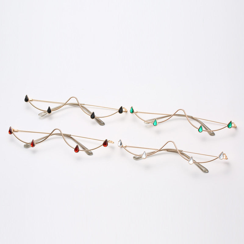 Lower Half Frame Lens Free Decorative Glasses New Fashion