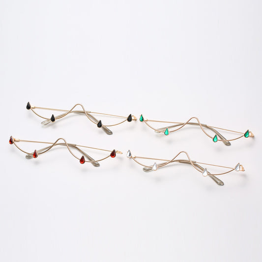 Lower Half Frame Lens Free Decorative Glasses New Fashion