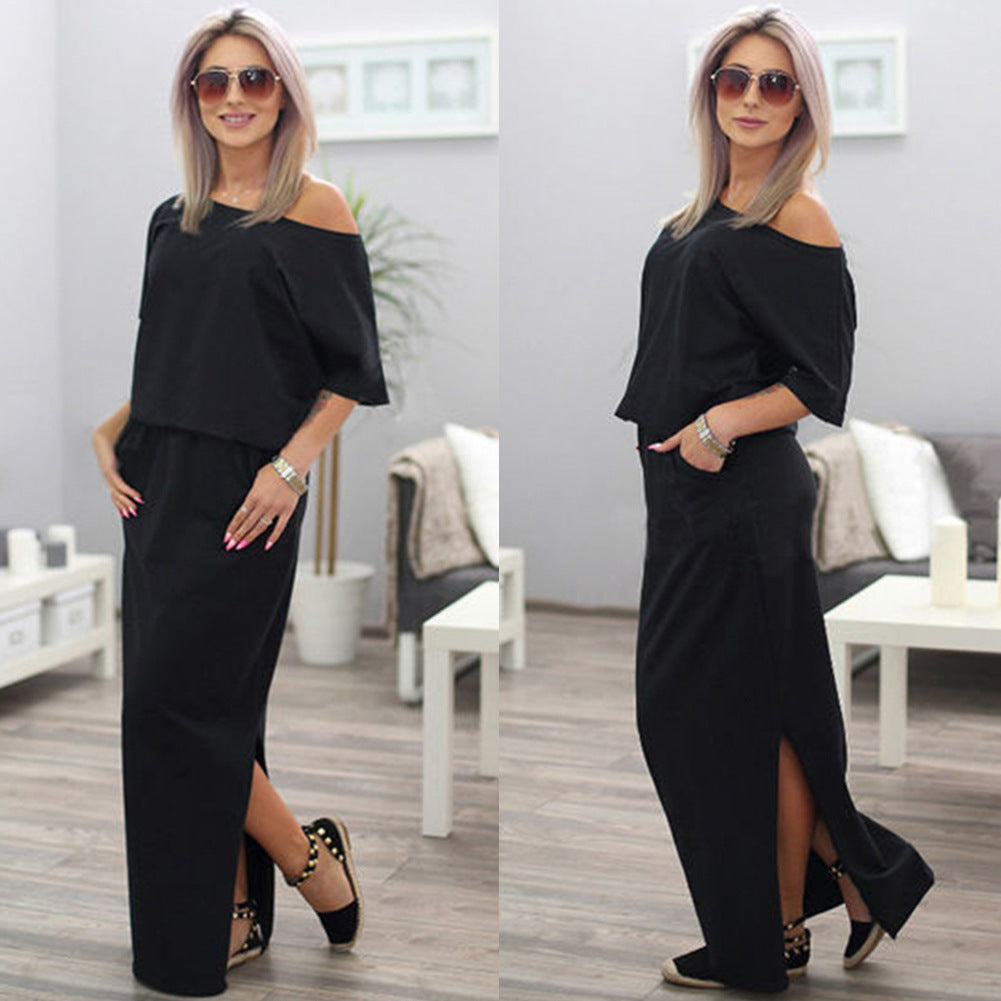 EBay 2021 dress new summer dress for the summer women's European and American women's evening dress long skirt burst money wholesale
