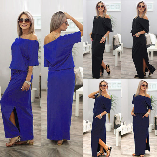 EBay 2021 dress new summer dress for the summer women's European and American women's evening dress long skirt burst money wholesale