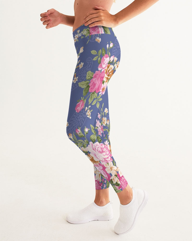 Angry pink flowers Women's Yoga Pants