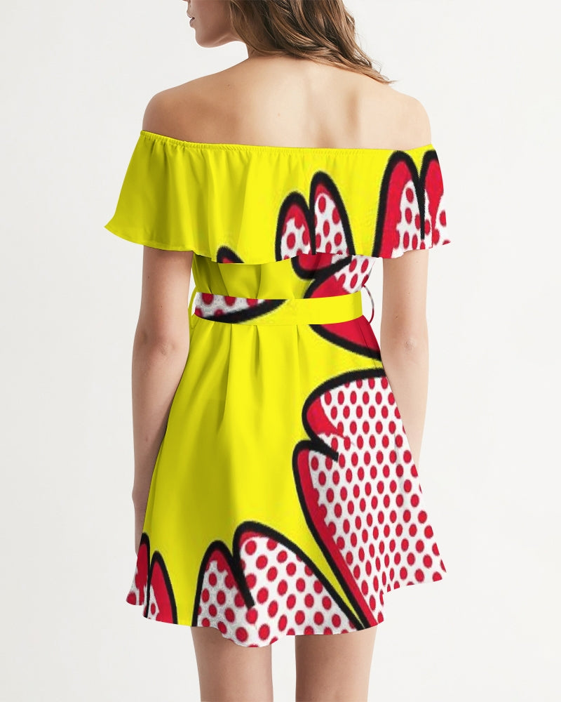 Angry Explosion Women's Off-Shoulder Dress