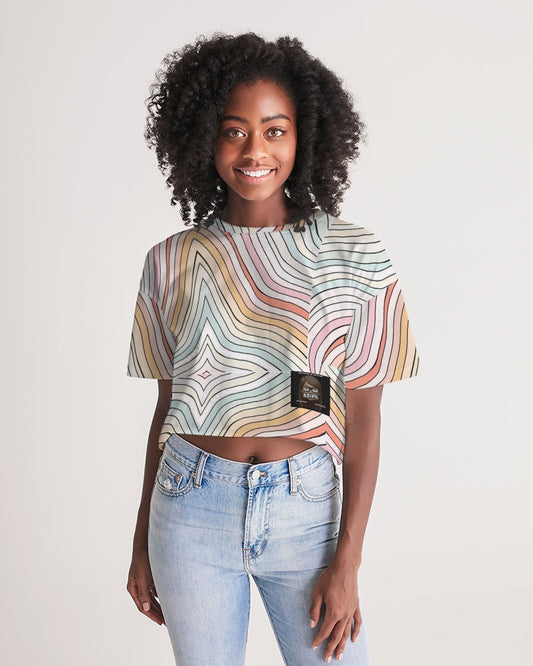 Angry waves Women's Lounge Cropped Tee