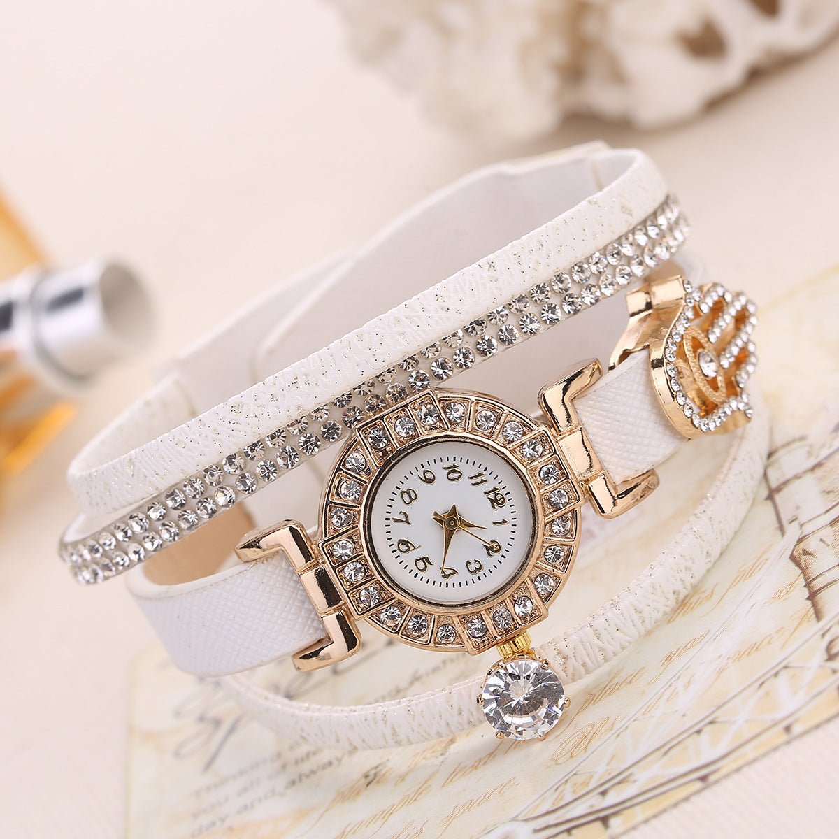 Fashion diamond decorated quartz watch