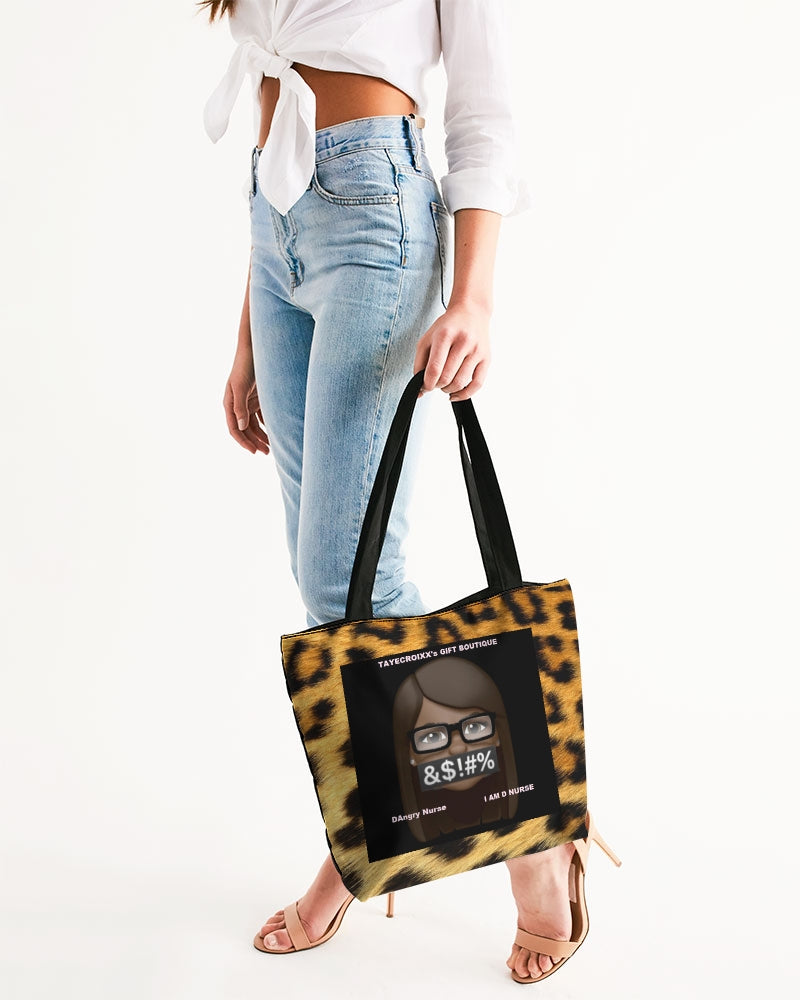 ANGRY LEPORD Canvas Zip Tote