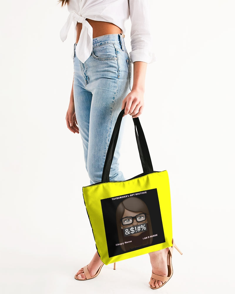 Angry Yellow Canvas Zip Tote