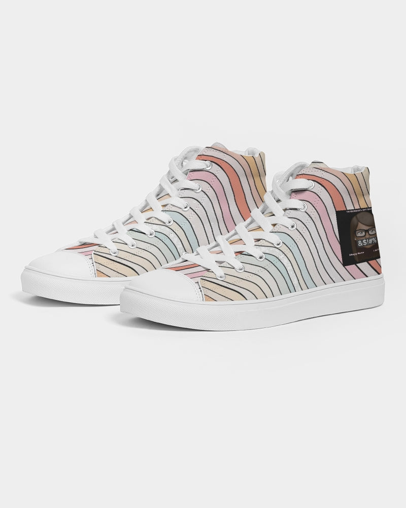 Angry waves Women's Hightop Canvas Shoe