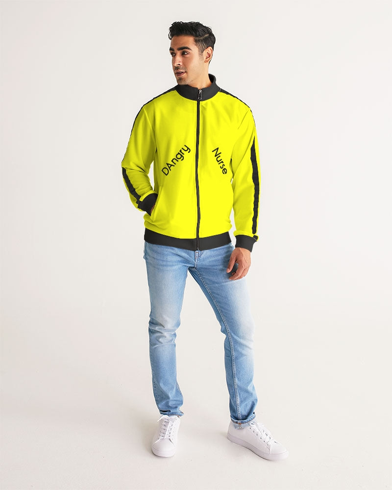 Angry Yellow Men's Stripe-Sleeve Track Jacket