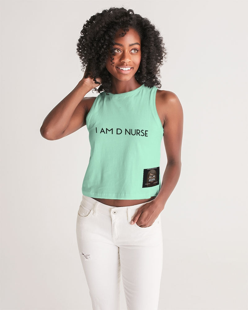 Angry pastel green Women's Cropped Tank