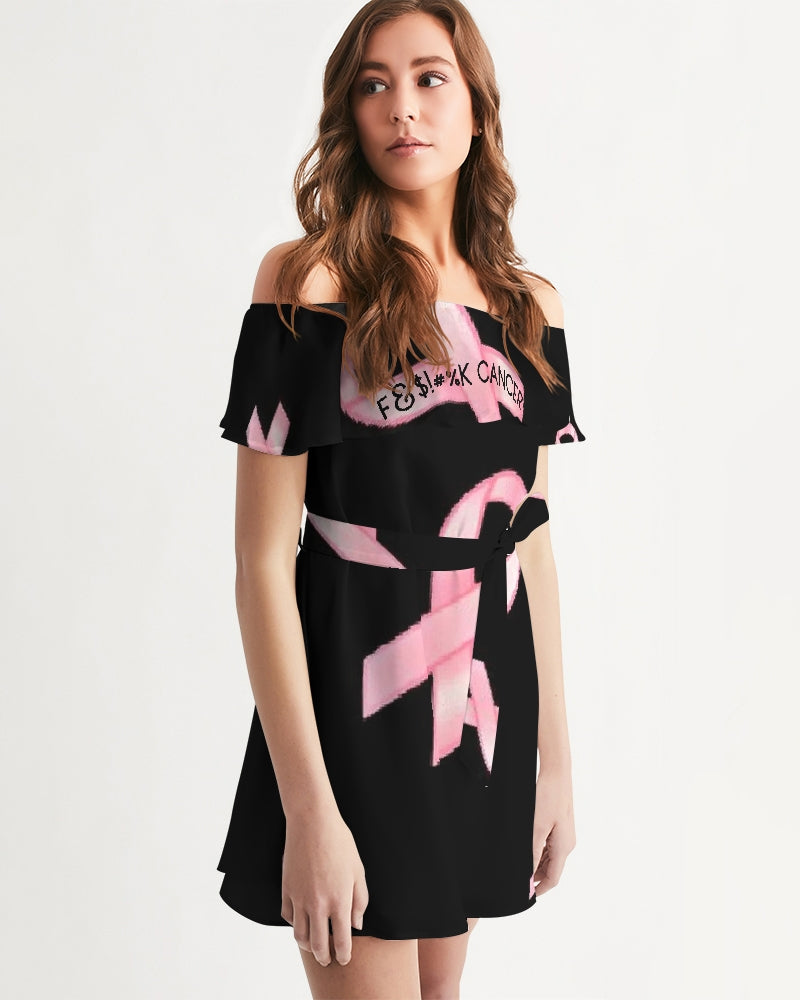 Special Edition F&$!#%K CANCER Women's Off-Shoulder Dress