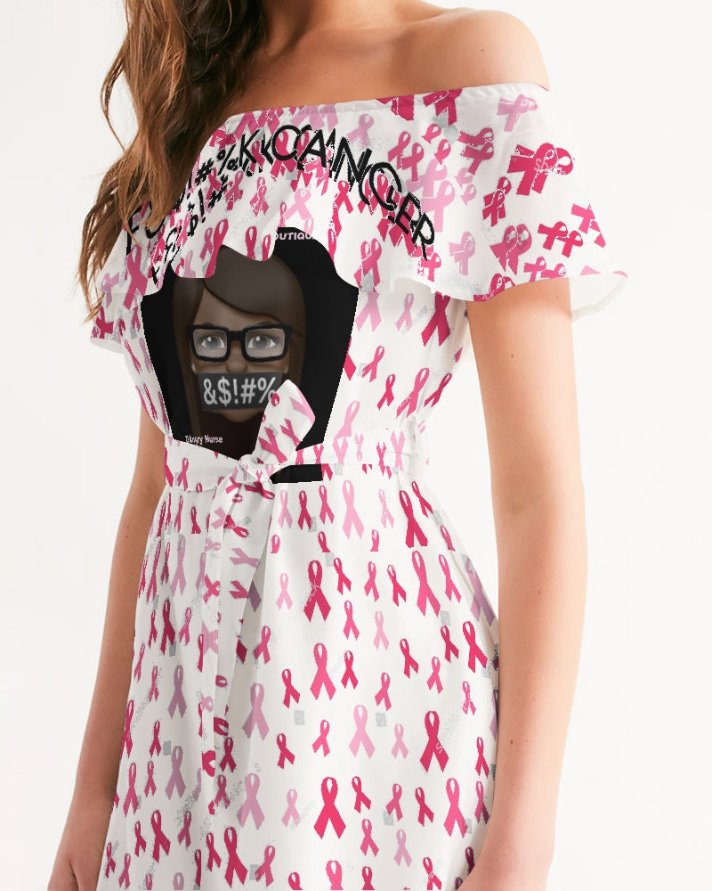 Special Edition F&$!#%K CANCER Women's Off-Shoulder Dress