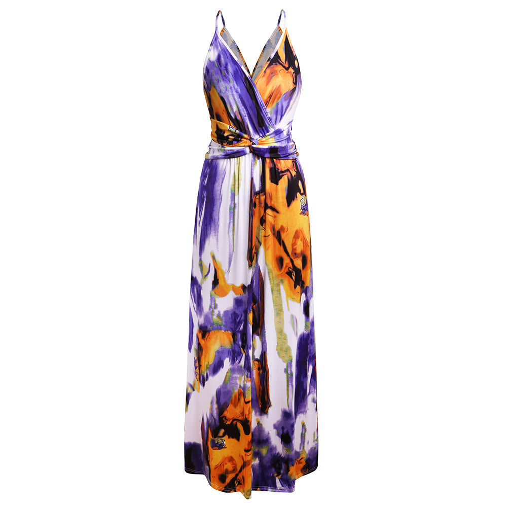 Printed halter dress