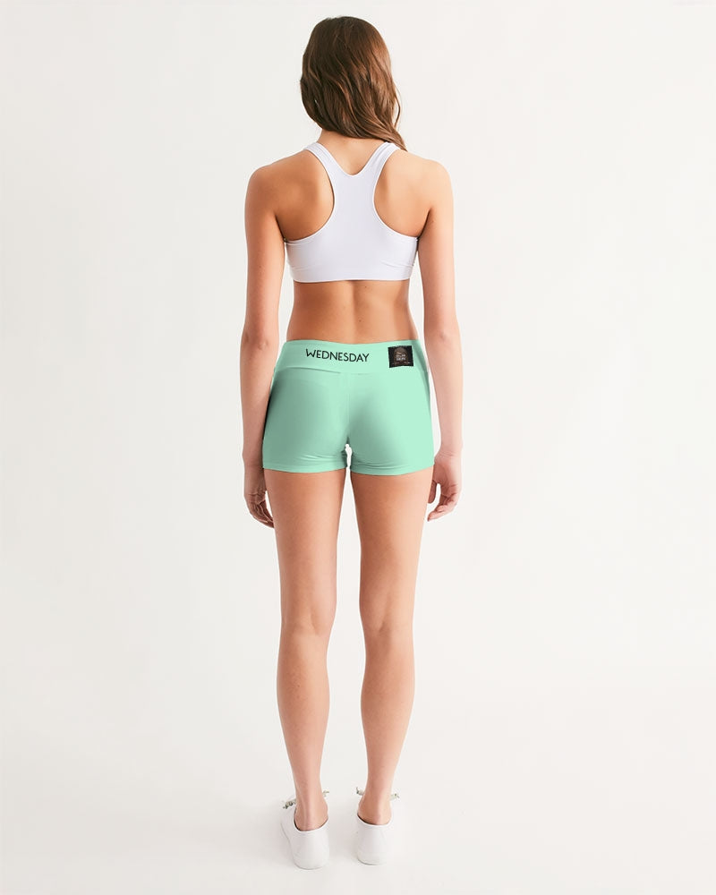 Angry pastel green Women's Mid-Rise Yoga Shorts