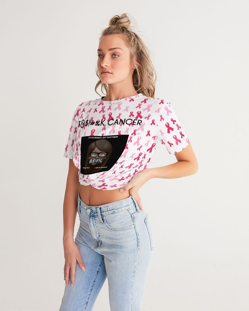 Special Edition F&$!#%K CANCER Women's Twist-Front Cropped Tee