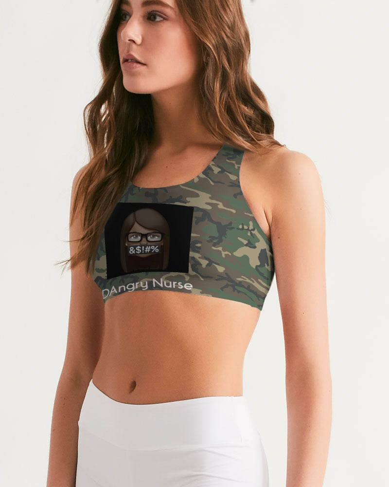 Brown-camo Women's Seamless Sports Bra