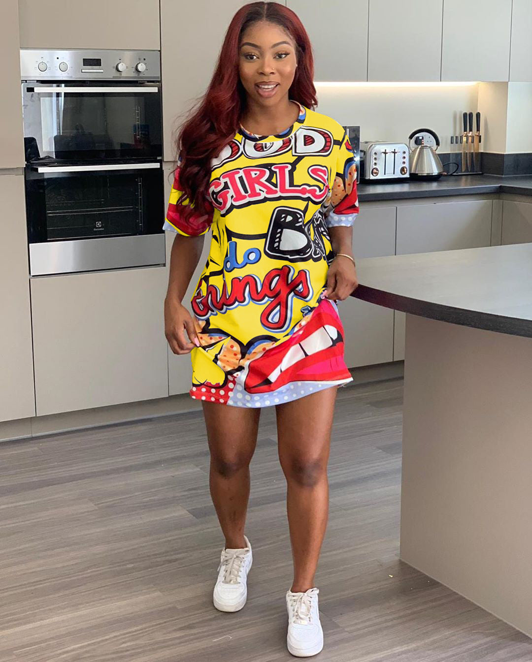 Loose fashion casual printed dress