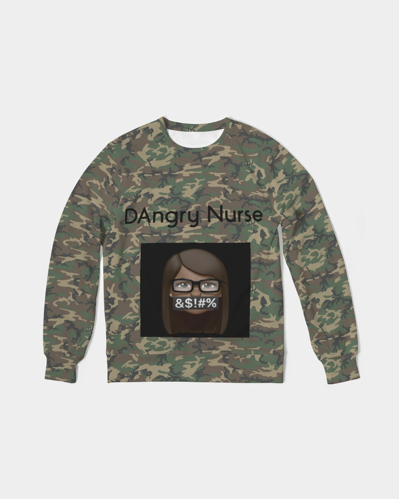 ANGRY CAMOFLAGE Men's Classic French Terry Crewneck Pullover