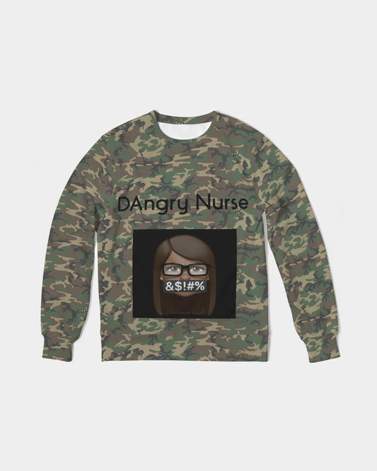 ANGRY CAMOFLAGE Men's Classic French Terry Crewneck Pullover