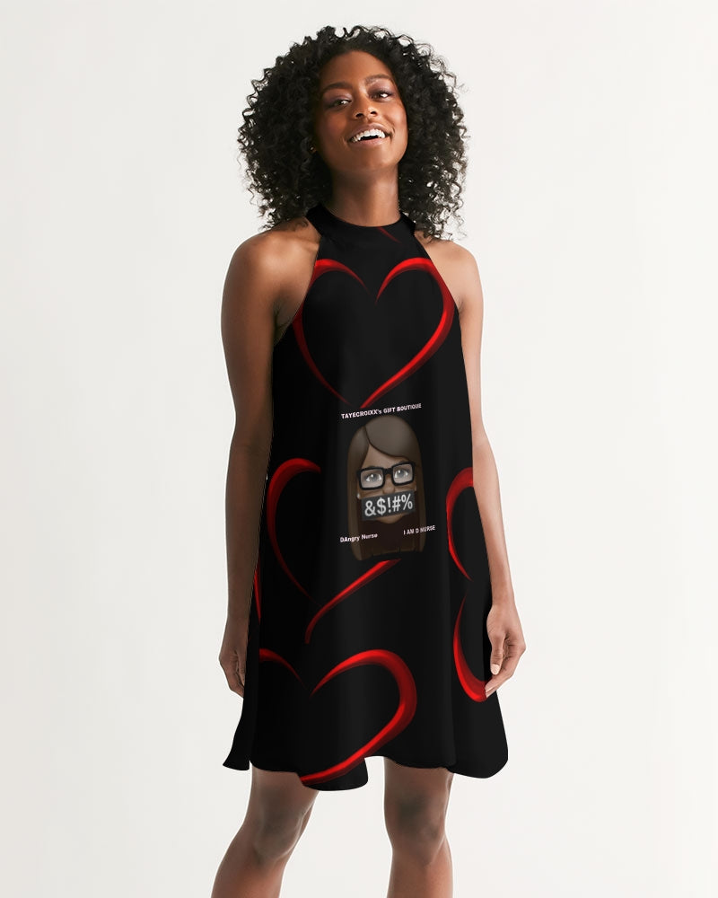 Angry Hearts Women's Halter Dress