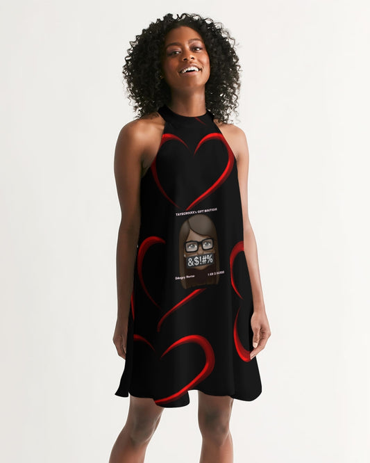 Angry Hearts Women's Halter Dress