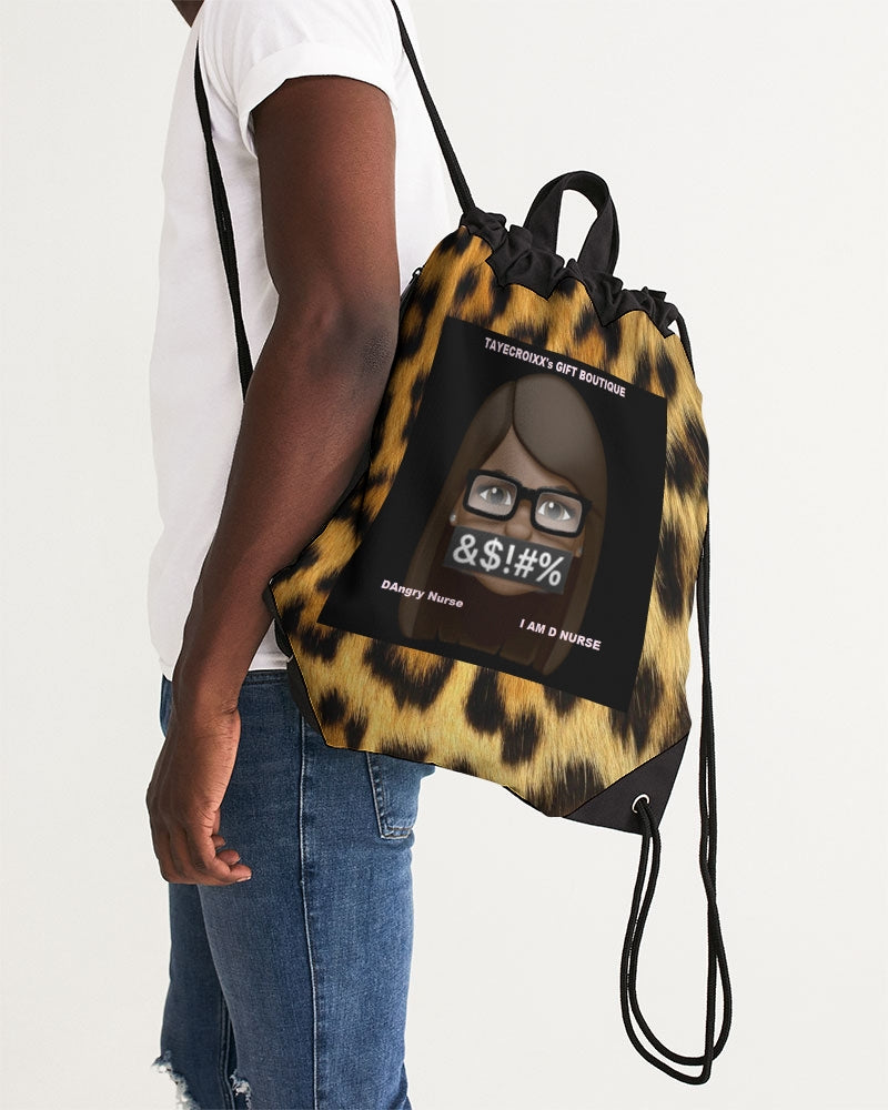 ANGRY LEPORD Canvas Drawstring Bag