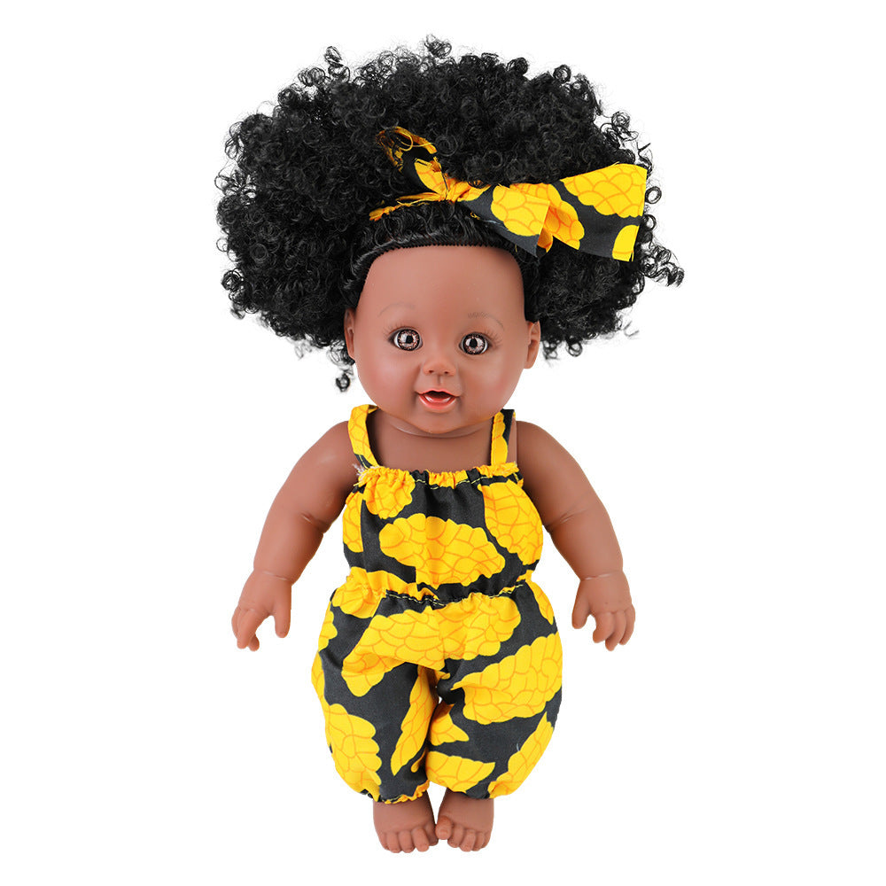 Black African enamel Children's Princess Doll
