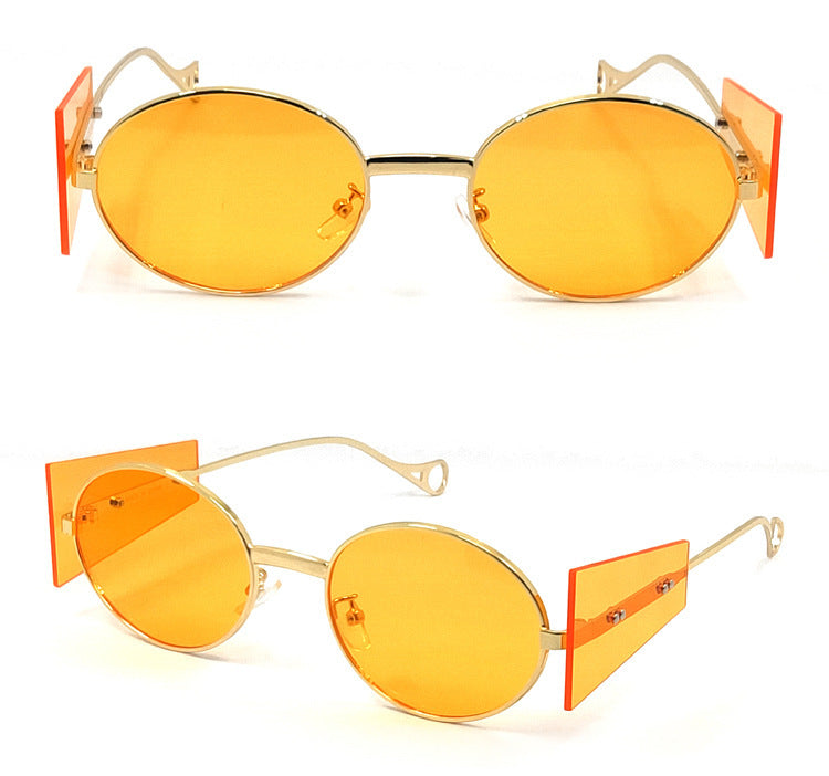 Round Frame Trendy Punk Steam Round Sunglasses