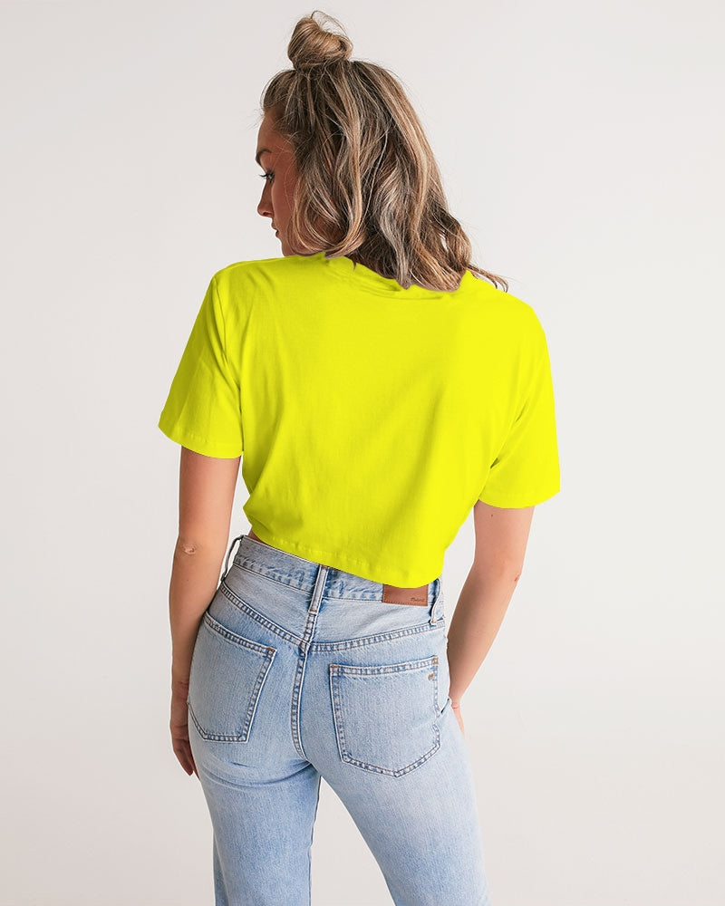 Angry Yellow Women's Twist-Front Cropped Tee