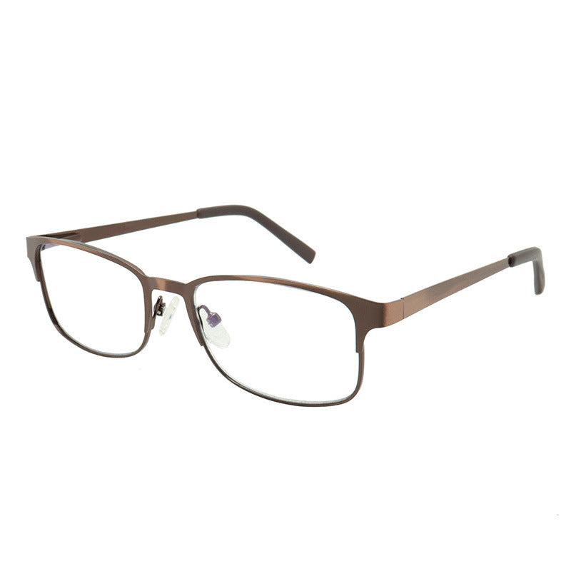 Men's Square Full Frame Metal Reading Glasses