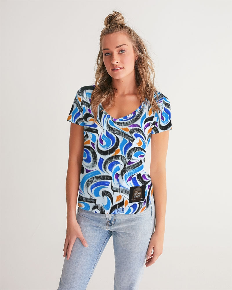 Angry Twirls Women's V-Neck Tee