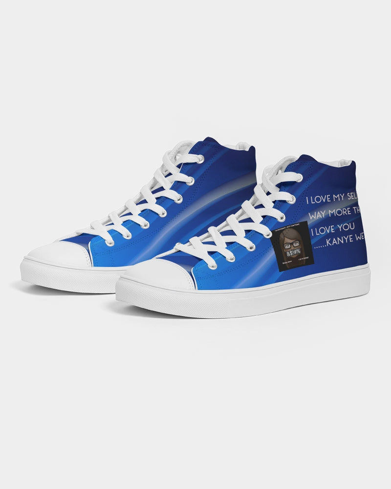 Angry  Blue Women's Hightop Canvas Shoe