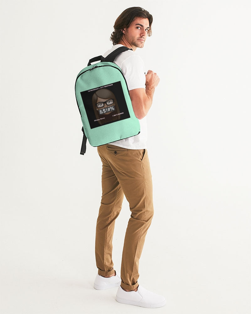 Angry pastel green Large Backpack