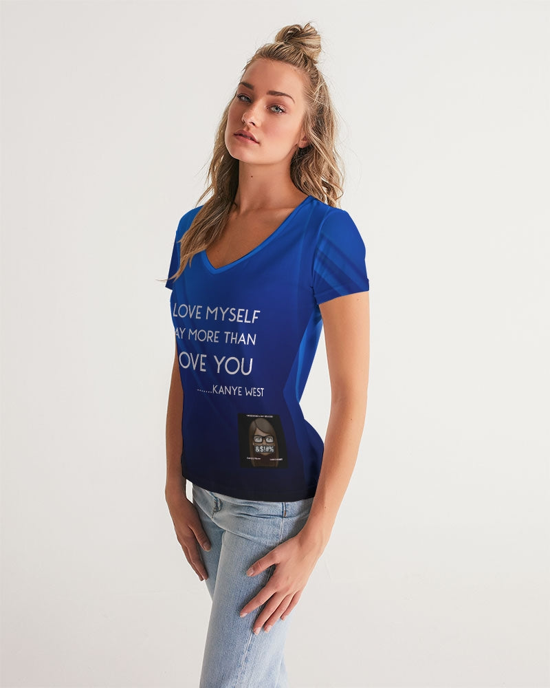 Angry Blue Women's V-Neck Tee